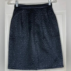 Woman AMANDA UPRICHARD Black Brocade Texture A-like Skirt Sz P XS EUC